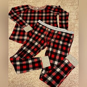 Victoria Secret Buffalo Plaid Pajama Set - Red, White & Black Size Large